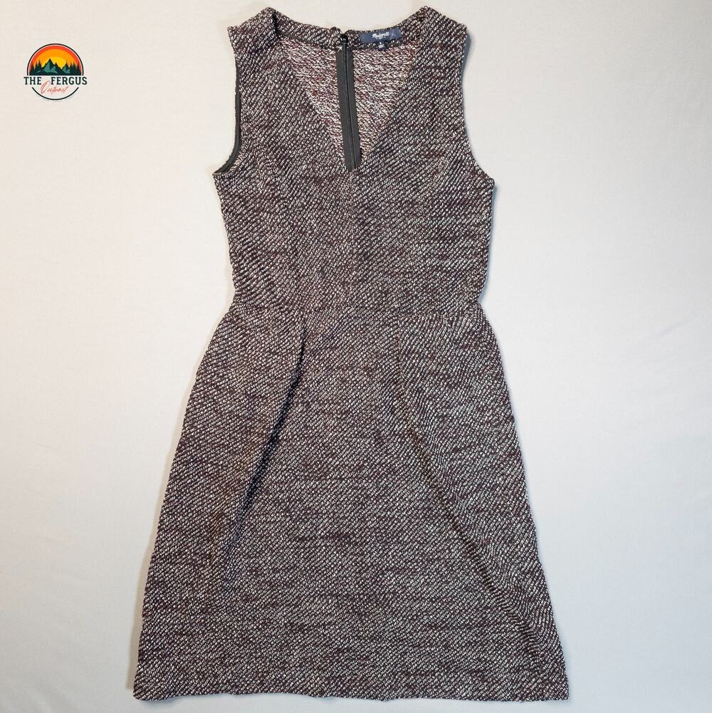 Madewell Sweater Dress Black Red Knit Twill Terrace Sleeveless Twee Women's S